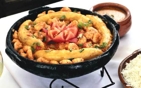 Peixe com Banana e Camarão